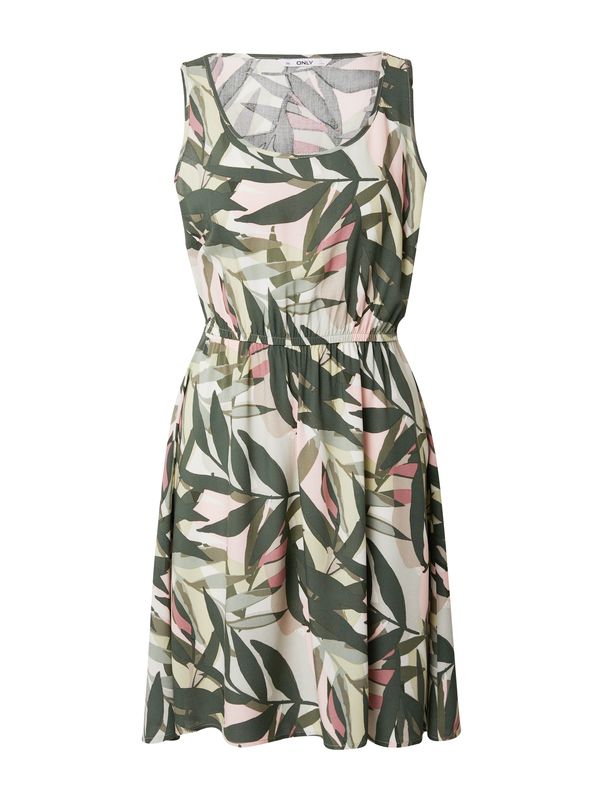 ONLY ONLY Лятна рокля 'SARA'  каки / маслина / пудра / естествено бяло