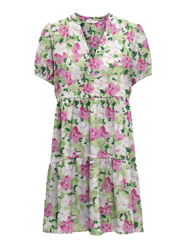 ONLY ONLY Лятна рокля 'Thea'  бежово / светлозелено / бледорозово