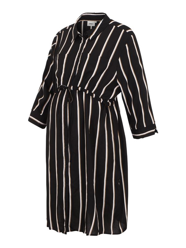 Only Maternity Only Maternity Рокля тип риза 'Tamari'  тъмнобежово / черно / бяло
