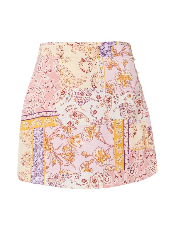 ONLY ONLY Панталон 'RICKY'  опушено синьо / оранжево / бледорозово / бяло