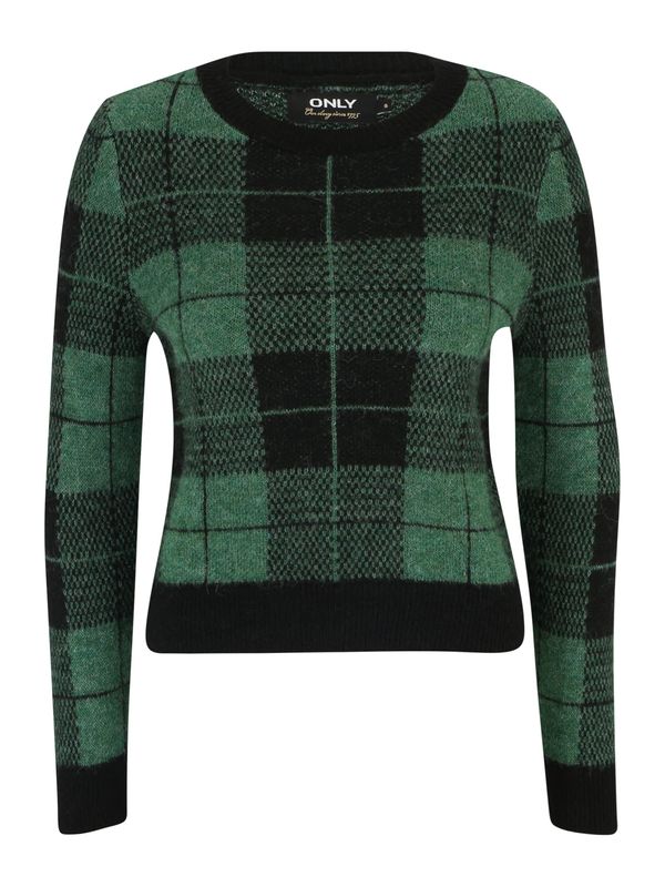 Only Petite Only Petite Пуловер 'CHICA'  елхово зелено / черно