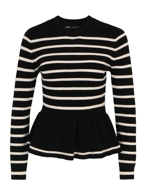 Only Petite Only Petite Пуловер 'IBI'  черно / мръсно бяло