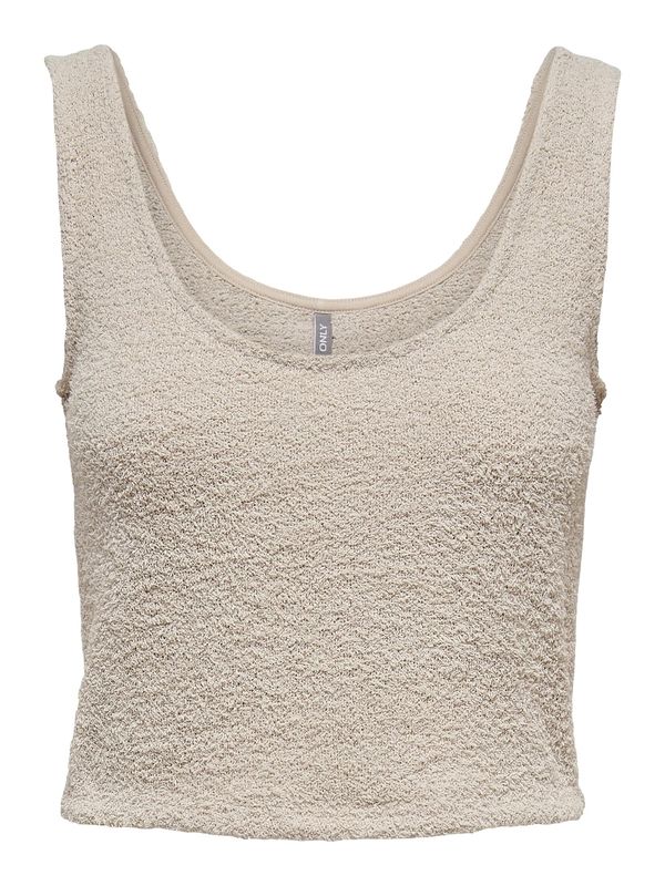 ONLY ONLY Плетен топ 'Fluffy'  сиво-бежово