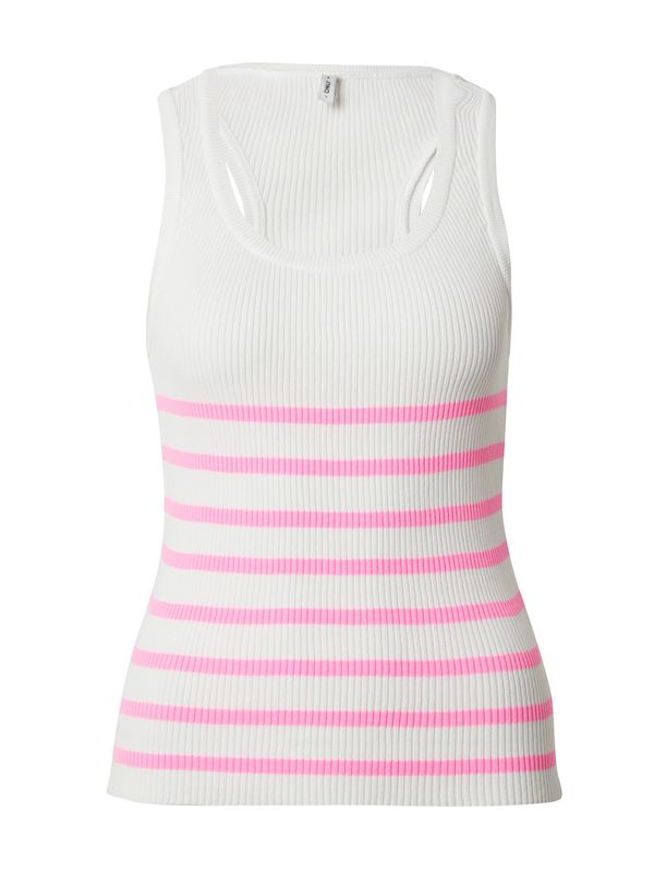 ONLY ONLY Плетен топ 'LILL'  светлорозово / бяло