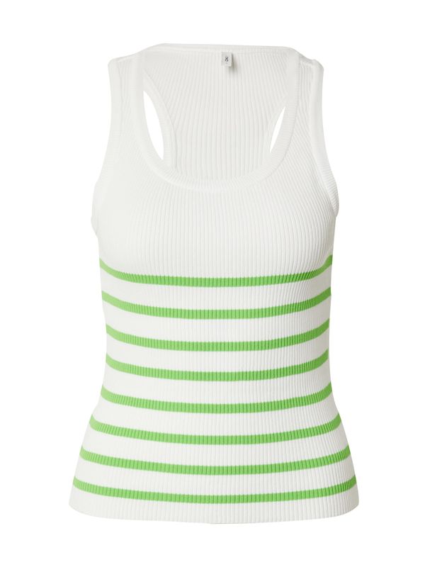 ONLY ONLY Плетен топ 'LILL'  светлозелено / бяло