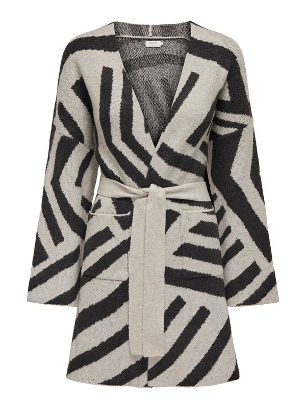 ONLY ONLY Плетена жилетка 'GEORGINA'  екрю / черно