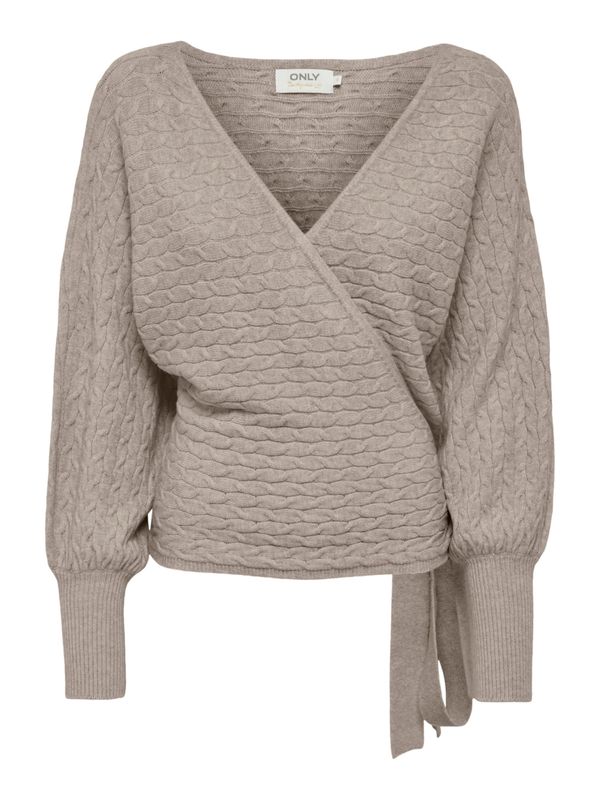 ONLY ONLY Плетена жилетка 'Katia'  светлокафяво