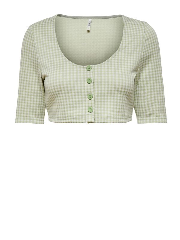 ONLY ONLY Плетена жилетка 'Sigga'  светлозелено / бяло