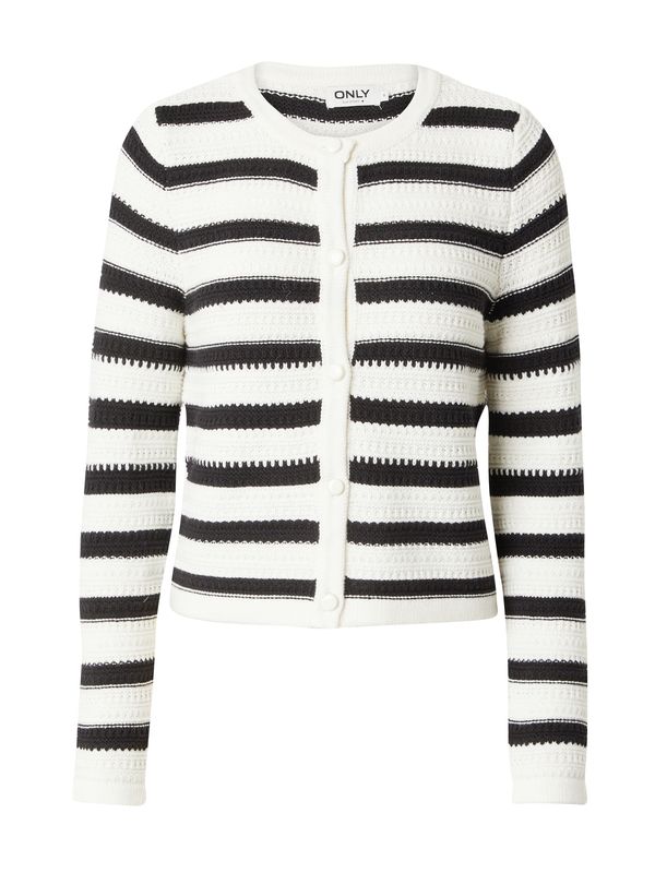 ONLY ONLY Плетена жилетка 'VELA'  черно / бяло