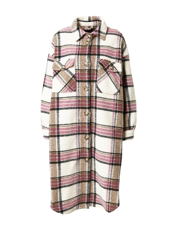 ONLY ONLY Преходно палто 'Andrea'  светлокафяво / бледорозово / черно / бяло