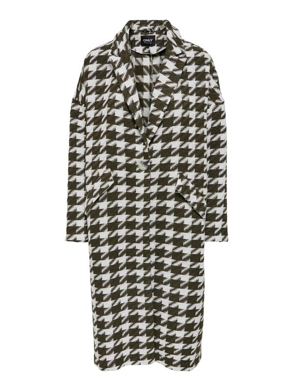 ONLY ONLY Преходно палто 'Johanna'  тъмнокафяво / мръсно бяло