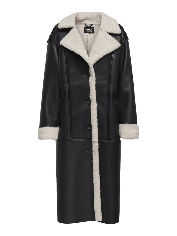 ONLY ONLY Преходно палто 'VIVA'  кремаво / черно