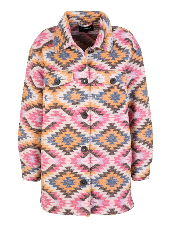 ONLY ONLY Преходно яке  гълъбово синьо / кайсия / светлорозово / бяло