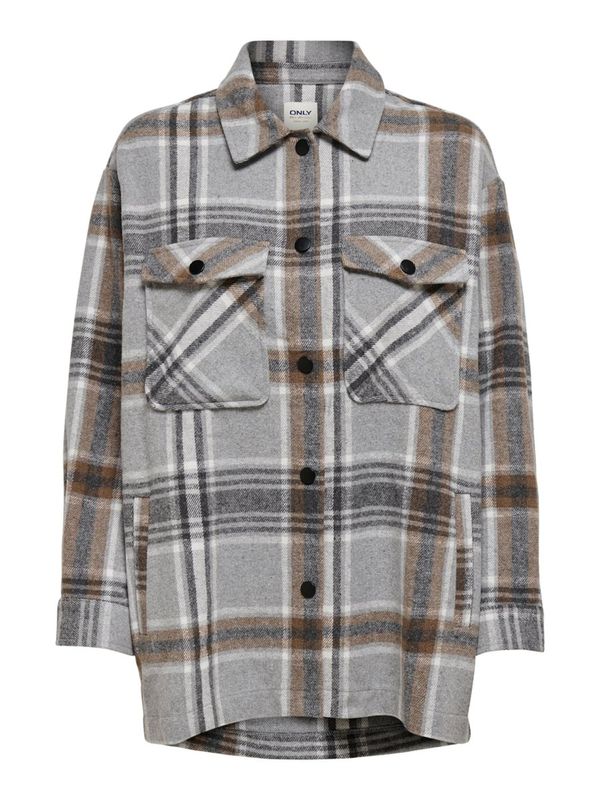 ONLY ONLY Преходно яке  карамел / светлосиво / черно / бяло