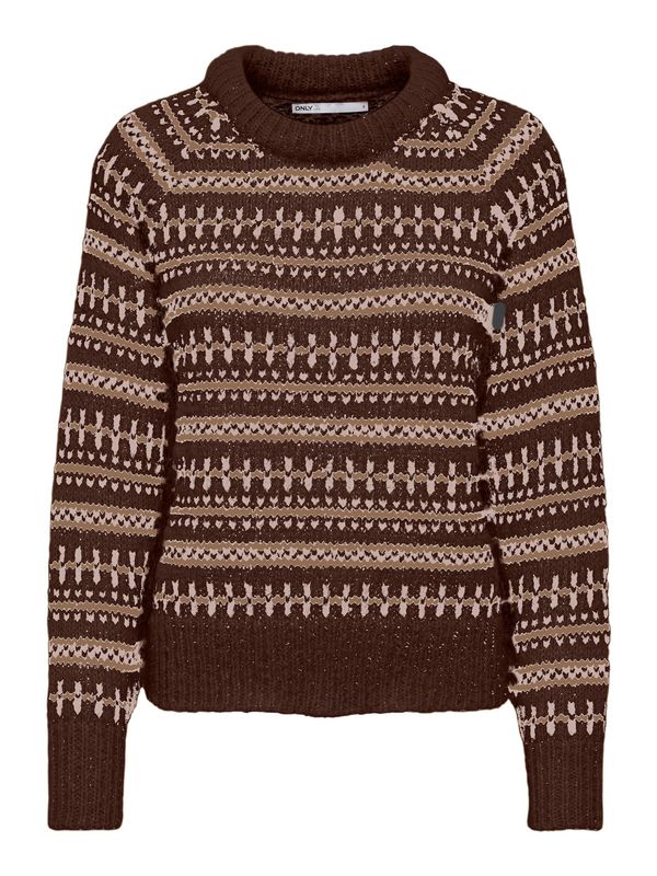 ONLY ONLY Пуловер 'ALYSSA'  екрю / шоколад / капучино