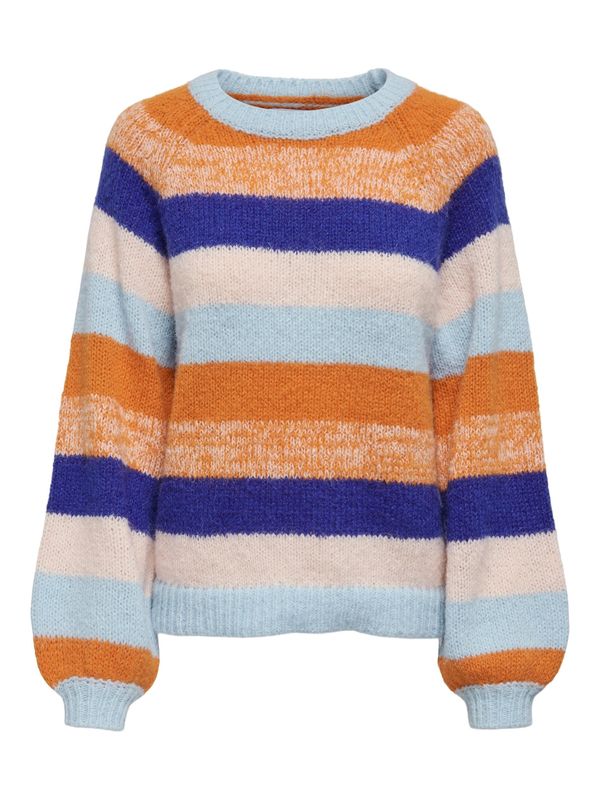 ONLY ONLY Пуловер 'ELENA'  екрю / морскосиньо / светлосиньо / оранжево