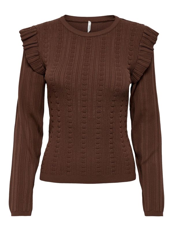 ONLY ONLY Пуловер 'Fara'  тъмнокафяво