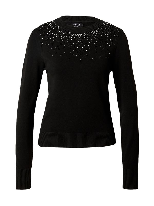 ONLY ONLY Пуловер 'IDA'  черно / прозрачно