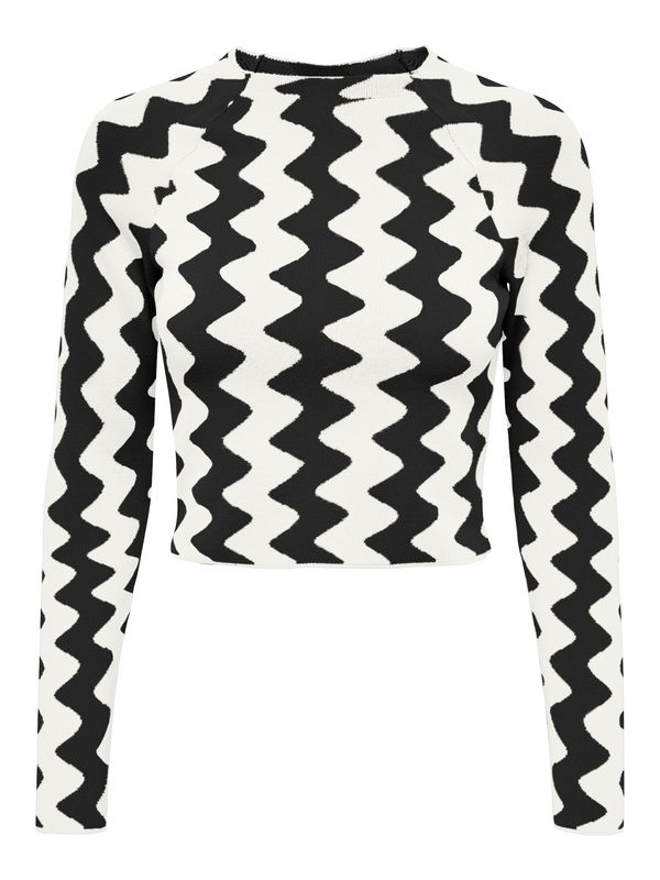 ONLY ONLY Пуловер 'Ilma'  черно / бяло