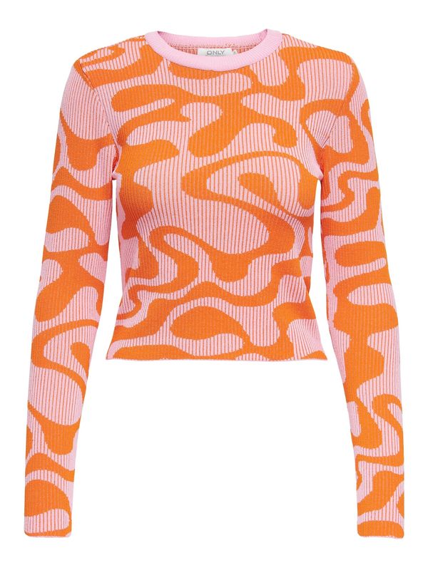 ONLY ONLY Пуловер 'Ina'  оранжево / бледорозово