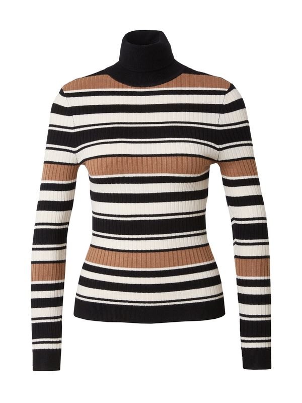 ONLY ONLY Пуловер 'Karol'  бежово / светлокафяво / черно