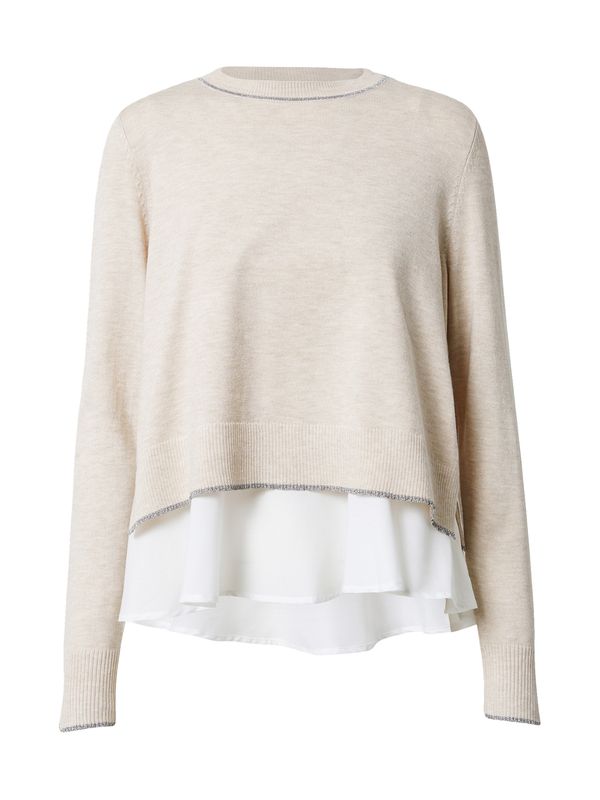 ONLY ONLY Пуловер 'LATISNA'  бежово меланж / сребърно сиво / камък / бяло