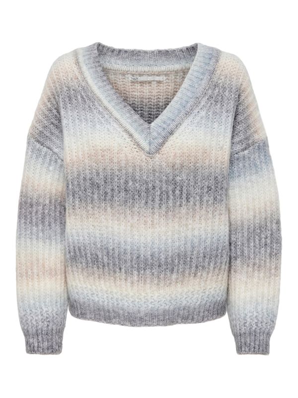 ONLY ONLY Пуловер 'Mutah'  бежово / светлосиньо / сиво / бяло