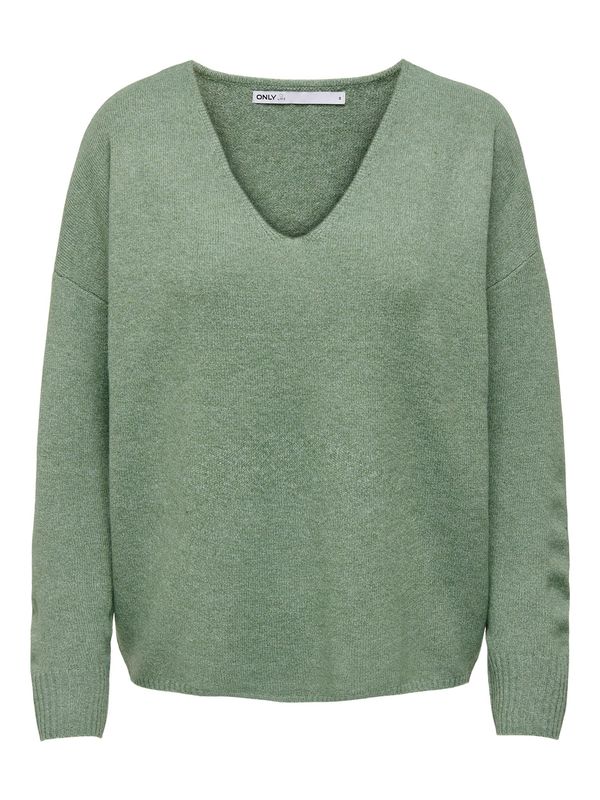 ONLY ONLY Пуловер 'Rica'  зелен меланж
