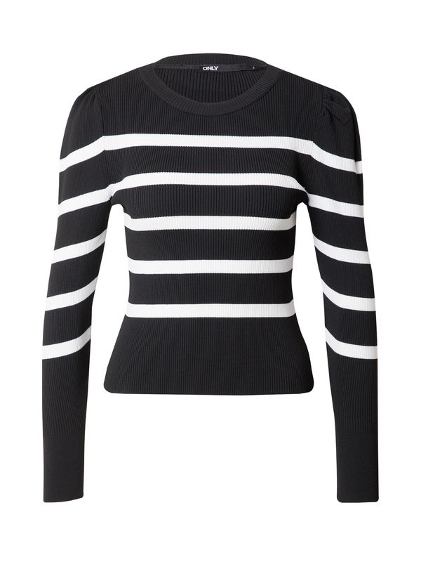 ONLY ONLY Пуловер 'Sally'  черно / бяло