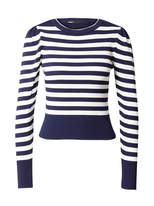 ONLY ONLY Пуловер  тъмносиньо / бяло