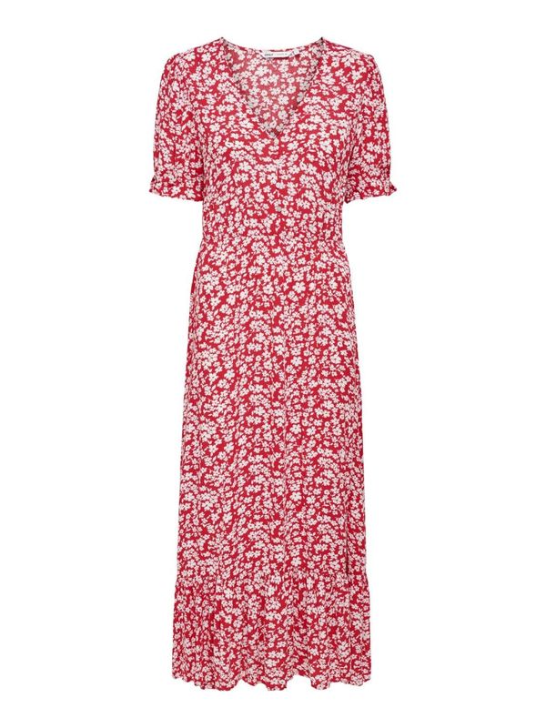 ONLY ONLY Рокля 'CHIANTI'  ярко червено / бяло