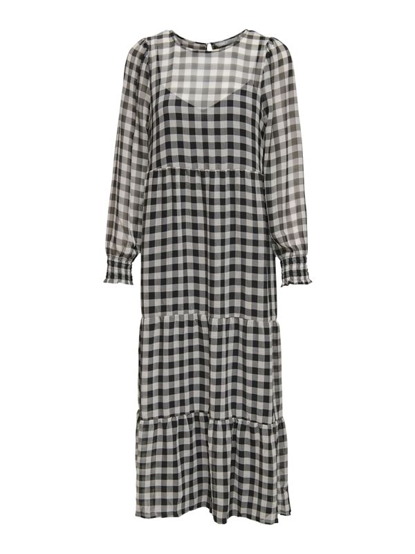 ONLY ONLY Рокля 'Gertrude'  бежово / антрацитно черно / сив меланж