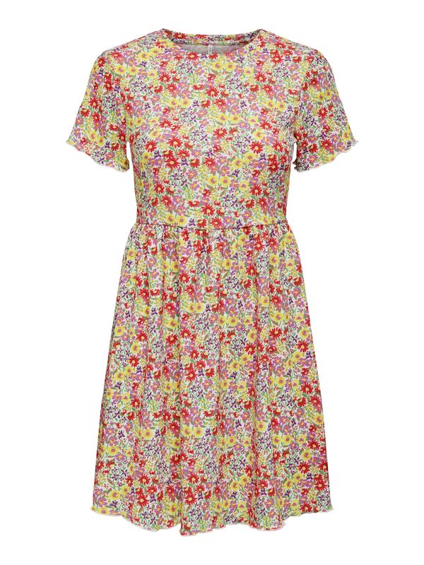 ONLY ONLY Рокля 'HILLARY'  жълто / лавандула / червено / бяло