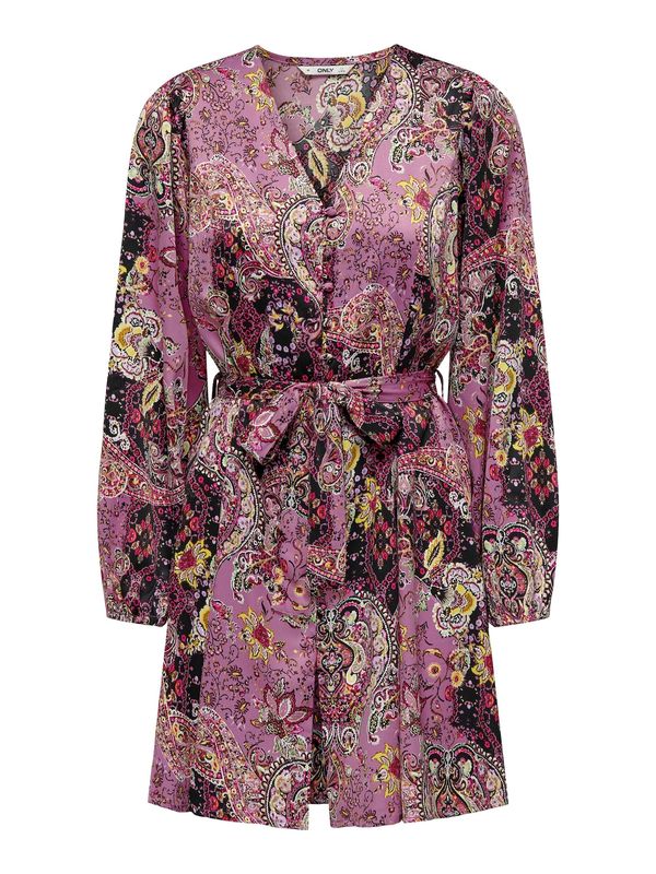 ONLY ONLY Рокля 'MATILDA'  жълто / орхидея / магента / черно