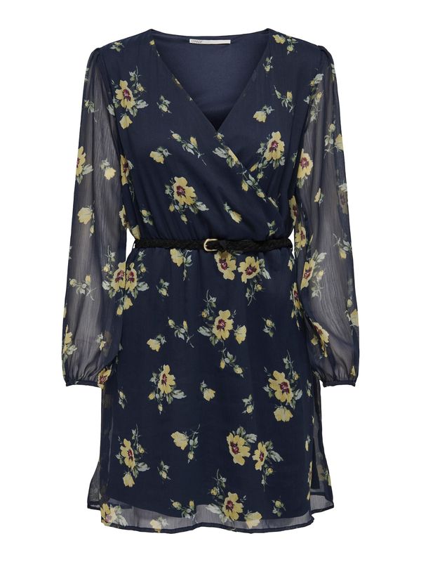 ONLY ONLY Рокля 'MEDINA'  нощно синьо / жълто / тревнозелено