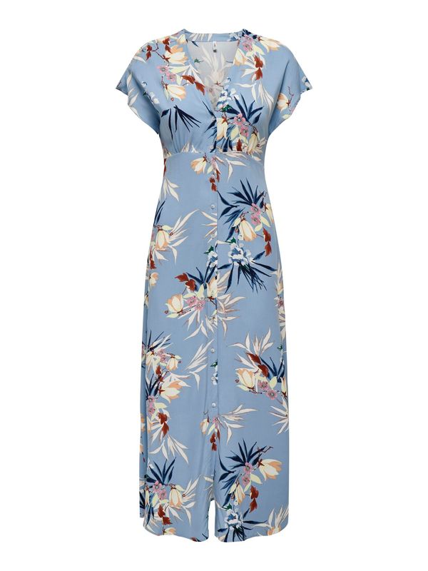 ONLY ONLY Рокля 'MOLLIE'  кремаво / светлосиньо / оранжево / карминено червено