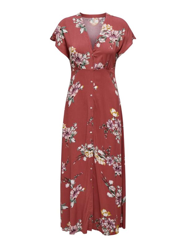 ONLY ONLY Рокля 'MOLLIE'  жълто / елхово зелено / бледорозово / бордо