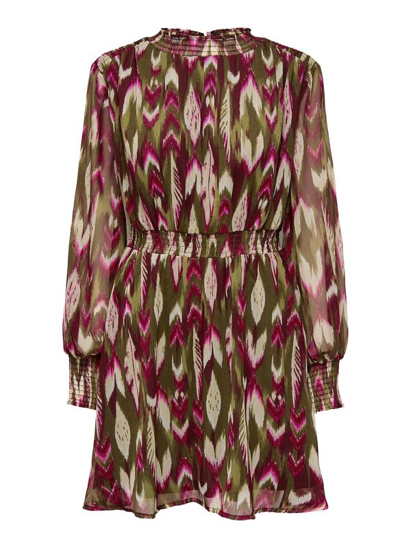 ONLY ONLY Рокля 'PAM'  кремаво / тъмнозелено / розово / винено червено / мръсно бяло