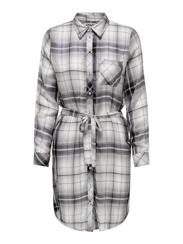 ONLY ONLY Рокля  сив меланж / бяло