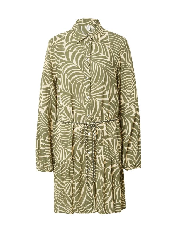 ONLY ONLY Рокля тип риза 'CHIARA'  кремаво / маслина