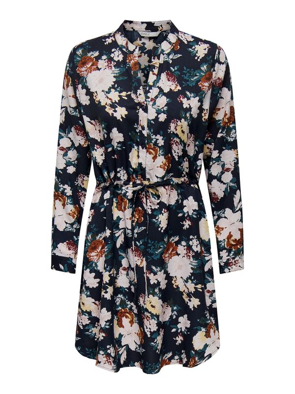 ONLY ONLY Рокля тип риза 'CORY'  екрю / нощно синьо / ръждиво кафяво / светложълто