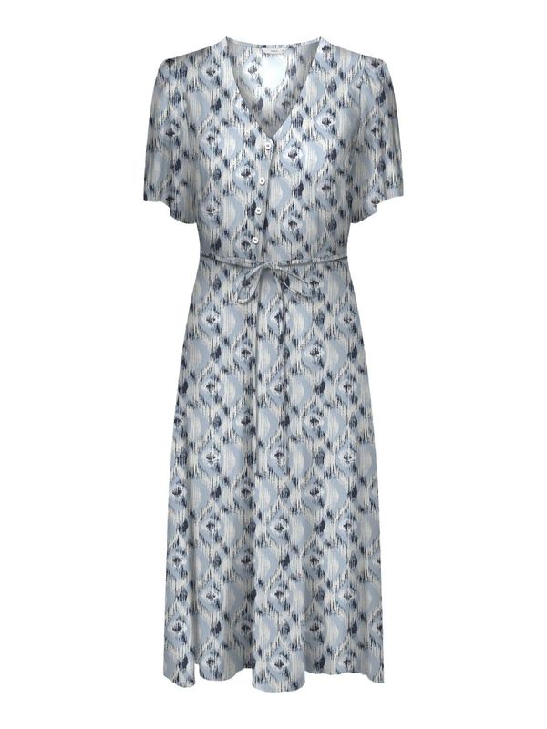 ONLY ONLY Рокля тип риза 'HALIA'  морскосиньо / опушено синьо / бяло