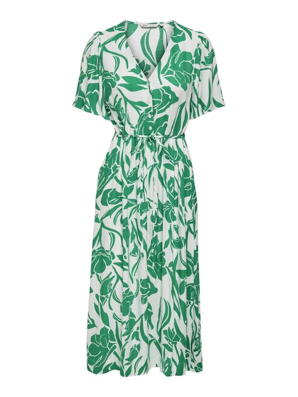 ONLY ONLY Рокля тип риза 'HALIA'  зелено / бяло