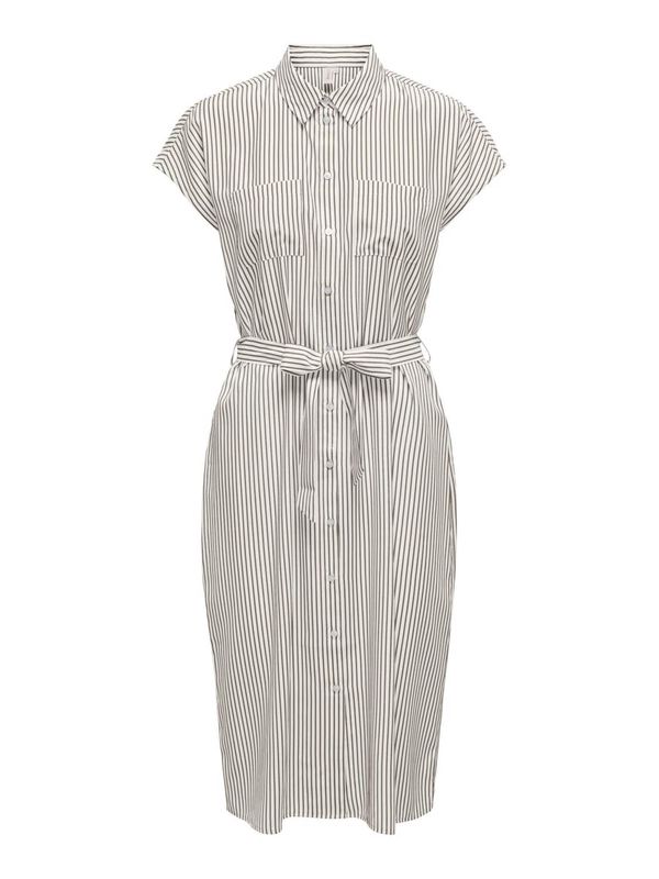 ONLY ONLY Рокля тип риза 'HANNOVER SARAH'  черно / бяло