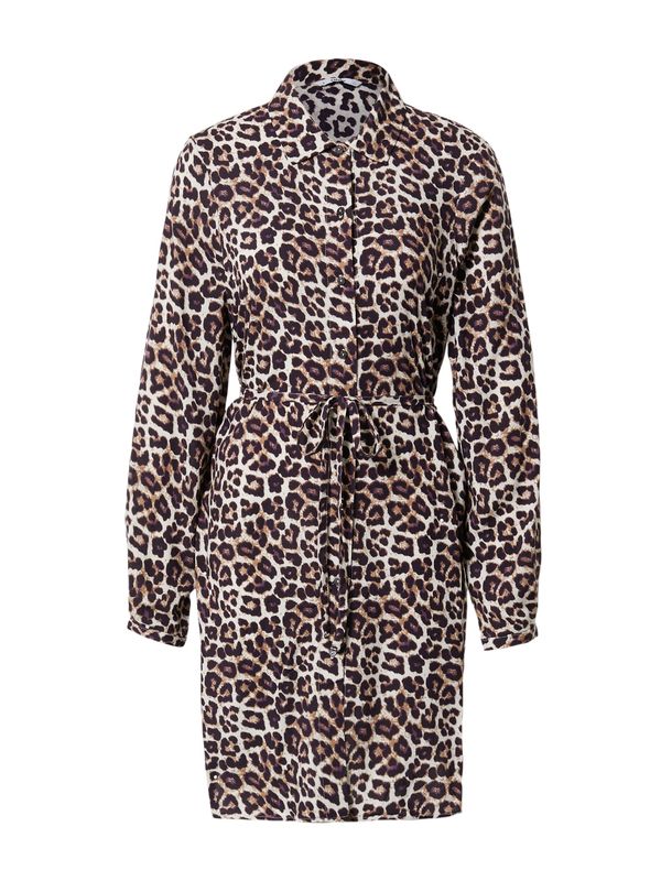 ONLY ONLY Рокля тип риза 'NOVA'  бежово / къпина