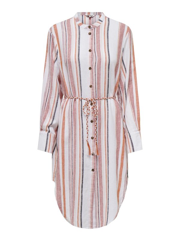 ONLY ONLY Рокля тип риза 'OHIO'  нейви синьо / светлооранжево / пепел от рози / мръсно бяло