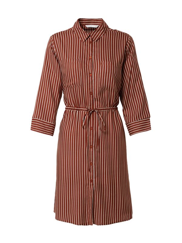 ONLY ONLY Рокля тип риза 'Tamari'  кафяво / бяло