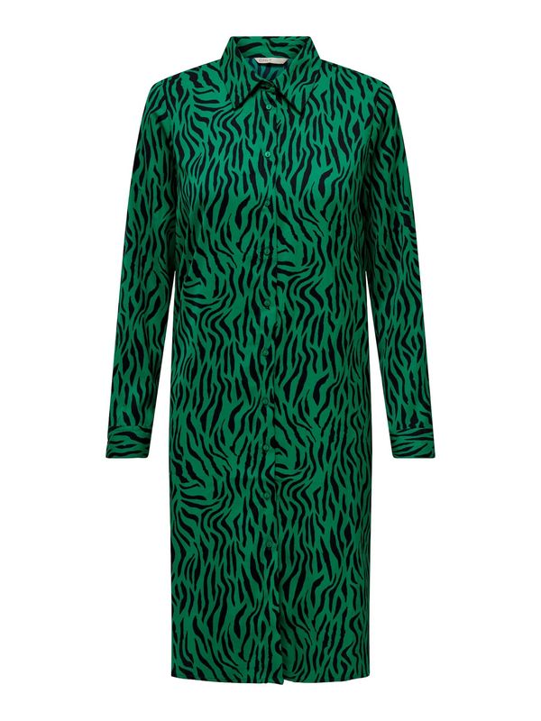 ONLY ONLY Рокля тип риза 'TIANA'  тъмнозелено / черно