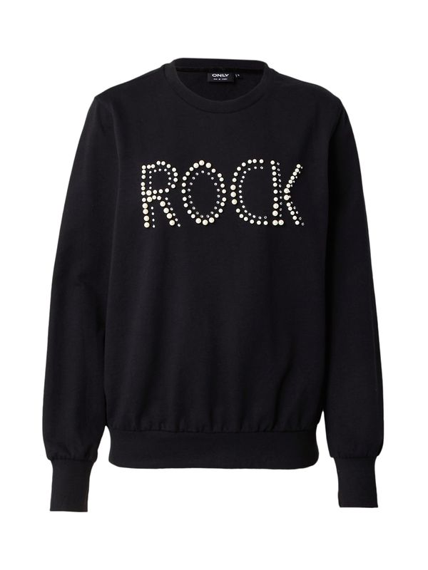 ONLY ONLY Суичър 'AMY'  черно / прозрачно / перлено бяло
