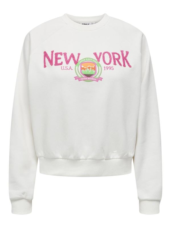 ONLY ONLY Суичър 'GOLDIE'  светлозелено / оранжево / питая / бяло